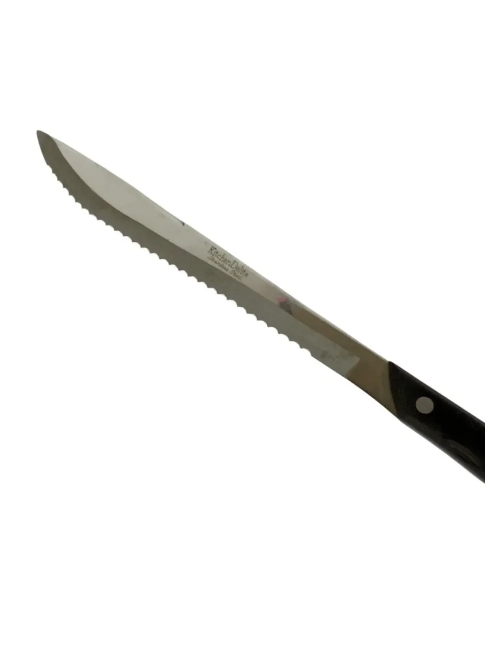 KitchenDelite Serrated Stainless Steel Knife With Black Handle Made in Japan